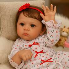 KIMERRY Reborn Baby Dolls Silicone Full Body Sunny - 22 Inch Cute Soft Realistic Baby Doll Poseable Smiling Real Life Baby Dolls With Complete Accessories For 3+ Years Old Gifts, Pretend Play - 白色 - 查看 7