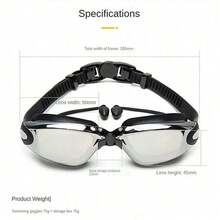 1PC Swimming Goggles For Swim Adult Children Glasses One-Piece Earplugs Electroplating Anti-Fog High-Definition Swimming Accessories - View 3