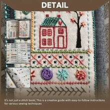Kit de Costura DIY com Conjunto de Ferramentas - Livro de Bordado em Feltro, com Agulha e Linha, Padrões de Costura para Iniciantes, Presente Artesanal