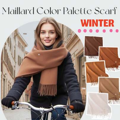 1 Stück Warmer Schal/Umhang für Damen (mit Quasten), passend zu einer eleganten Schmetterlings-Brosche, multifunktionaler Halswärmer für Herbst und Winter, Snoodies, Halserwärmung, Weihnachtsgeschenk, gemütlicher Schal für den Alltag