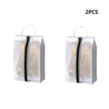 2 Stücke transparente PP-Folie wasserdichte und staubdichte Schuhaufbewahrungstaschen, multifunktionale tragbare Schutz-Abdeckungen für lange/kurze Stiefel