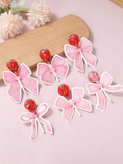 48pcs Pink Bow Lollipop Decoration Cards, Pink Birthday Party Decor, Paper Lollipop Holder Cards, Fun Candy Holder Cards, Easy DIY Candy Decor, Gender Reveal Party Decor, 1st Birthday Decor, Baby Shower Decor, Wedding Decor, Baby Girl Birthday Party Decor, Bow Birthday Decor