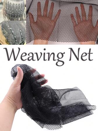 Nunify 3pcs Hair Weaving Net 15" X 26" Black Weaving Net For Crochet Hairstyles Women Crochet Cap Women Weaving Net For Sew In Mesh Hair Net Hair Weaving Net Weave Net For Hair Extension