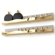 Kệ đựng sơn móng tay bằng acrylic mạ vàng, kích thước 15 inch, có gương, gắn tường, dùng để đựng sơn móng tay, kính thời trang, tinh dầu và nhiều vật dụng khác. - Gương vàng - Xem 8