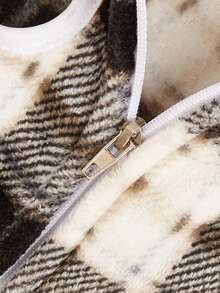 EOO 1件宠物衣服，时尚新款格子条纹图案狗狗连帽衫，保暖舒适，适合猫狗，秋冬季 - 彩色 - 查看 5