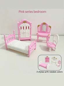 1:12比例迷你房屋家具套装 - 卧室、客厅和浴室配件，适合娃娃，圣诞节/万圣节礼物