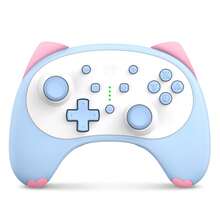 Bộ điều khiển không dây IINE Ping & Orange Cartoon Kitten Wake Up Voice có giắc cắm tai nghe tương thích với Switch/Switch Lite/Switch OLED với cảm biến chuyển động Auto Fire Turbo Gyro Vibration - Màu Hồng  San hô - Xem 2