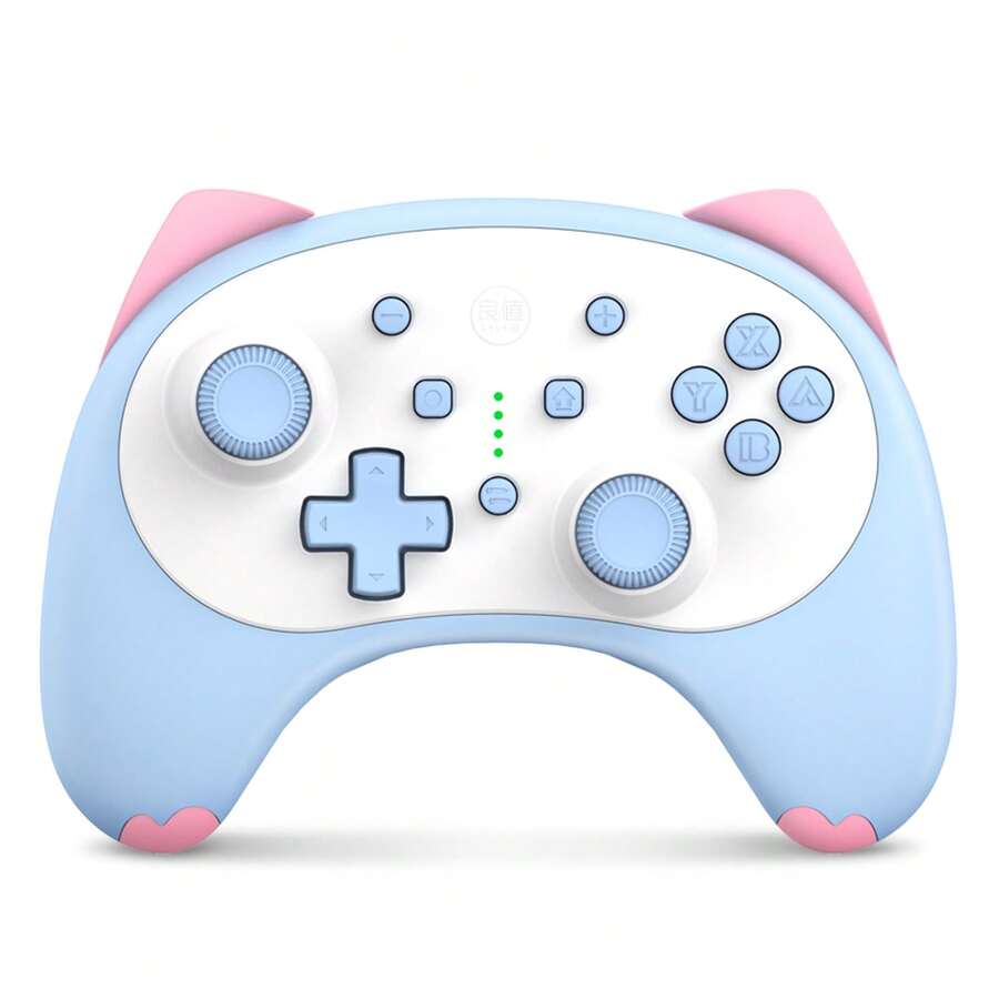 Bộ điều khiển không dây IINE Ping & Orange Cartoon Kitten Wake Up Voice có giắc cắm tai nghe tương thích với Switch/Switch Lite/Switch OLED với cảm biến chuyển động Auto Fire Turbo Gyro Vibration
