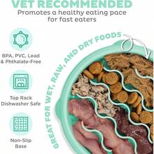 Small Fun Feeder Slow Bowl, Puzzle Fast Eaters, Puppies, Cats Small Dogs, Wet Or Dry Food, Helps Prevent Bloat Aid Digestion, 34 Cup Capacity, Non - Slip, Made Without BPA, Pink - Bạc hà + Nhỏ - Xem 3