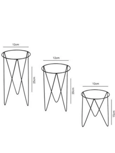 Kit 3 Suportes Tripé  chão Para Vaso de Plantas Jardim