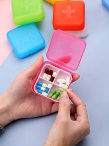 1 mini contenitore portatile per pillole, comodo da trasportare, adatto per pillole, caramelle e piccoli oggetti, contenitore portatile per viaggi e casa, piccola scatola sigillata, contenitore portatile per medicinali, organizer per medicinali.