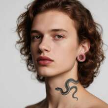 2PCS Hot 8-19MM Two-Color Stainless Steel Horn Fit Body Ear Tunnels Piercing Body Jewelry Stretcher Studs Unisex New Hypoallergenic Jewelry Women Gift