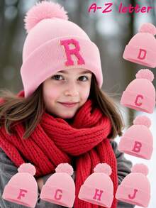 1 pieza Gorro de punto para bebé recién nacido, gorro tipo gorro para niños, accesorios para bebés, sombreros para niños, elástico para niños de 1 a 5 años - Rosa - Ver 1