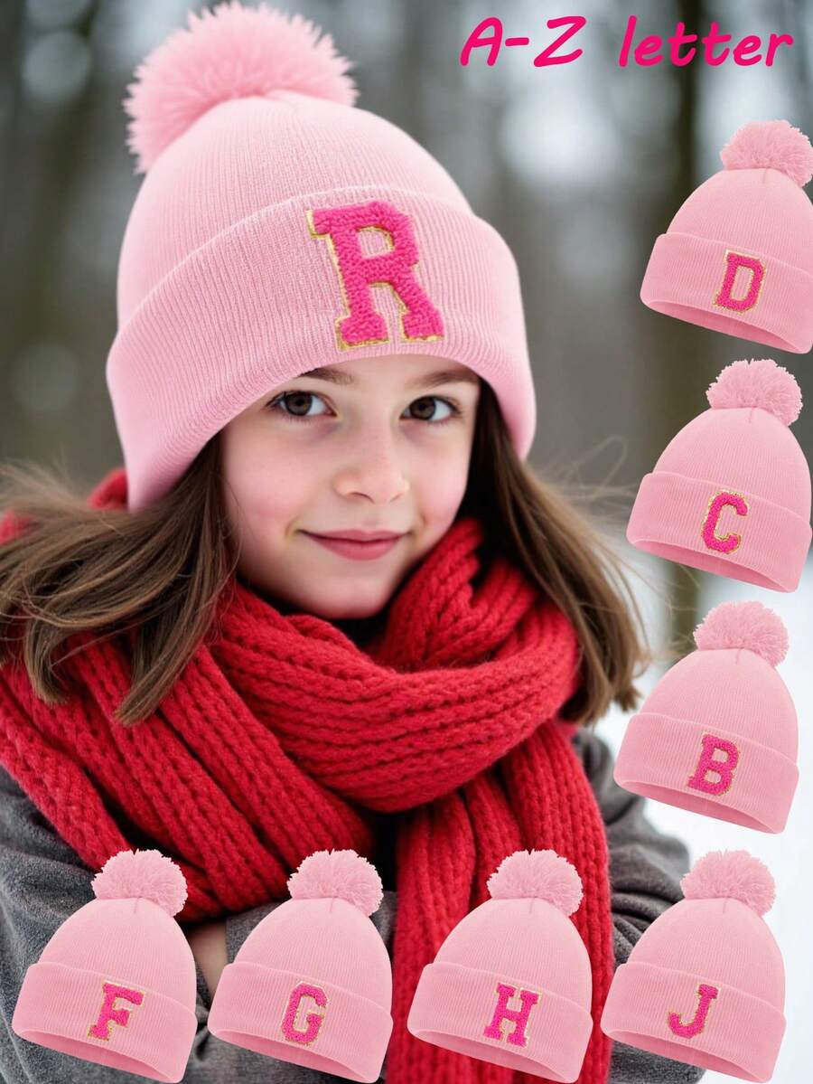1 pieza Gorro de punto para bebé recién nacido, gorro tipo gorro para niños, accesorios para bebés, sombreros para niños, elástico para niños de 1 a 5 años - Rosa - Ver 1