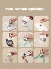 1pcs Multipurpose Computer Cleaning Kit: Soft Brush Keyboard Cleaner, Crevice Duster And Keycap Cleaner, Thermal Bottle Cap Cleaning Brush, Curved Handle Deep And Shallow Groove Keyboard Cleaner, Baby Bottle Brush, Desktop Cleaning Set, Multifunctional Brush Back To School
