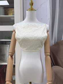 1 pezzo Decorazione per reggiseno in pizzo bianco e nero anti-svuotamento per il colletto, accessorio per il Giorno di San Valentino - colletto in pizzo - Visualizzare 18