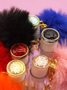 1/3/5pcs Fluffy Keychain Eyelash Brush Eyebrow Brush Eyelash Extension Tool, Portable For Travel And Makeup - Multicolor - View 6