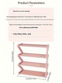 4-Layer Z-Shaped Shoe Rack, Durable Plastic Independent Storage Box, Arc-Shaped Design, Easy To Assemble Floor Rack, Suitable For Living Room Or Dormitory, Stackable And Space-Saving, Shoe Storage Box, Vertical Rack. - Multicolor - View 10