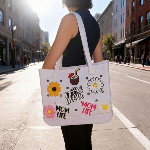 GrinLab Baseball Themen Taschencharms, Sport Accessoire kompatibel mit Bogg Taschen, Tote Dekoration, Handtasche & Strandtasche Einsatz, sportlich stylischer Gummi Strandtasche Akzent, Urlaubsutensilien Strandtasche, Sommer Reiseaccessoires, Urlaubsutensilien