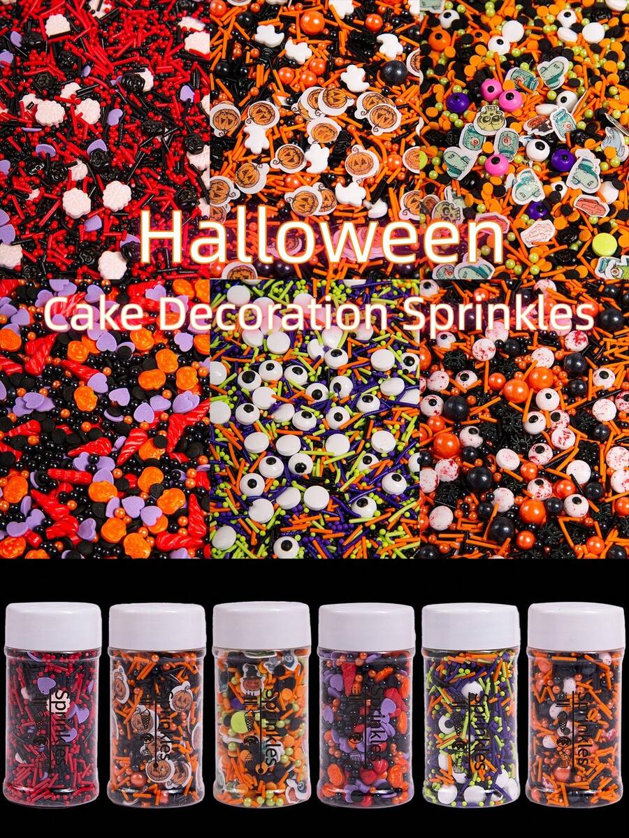 85g/3oz Halloween Cake Decoration Edible Sugar Sprinkles,Halloween Sprinkles For Cupcake Biscuits Desserts Party Halloween-Themed Parties Bake Decoration