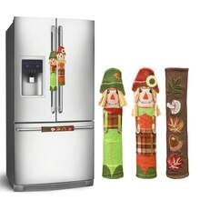 Fall Refrigerator Handle Covers Set Of 3, Kitchen Decor Scarecrows Appliance Handle Covers For Microwave Oven Thanksgiving Decorations Home Decor Halloween Room Decor Halloween Decor