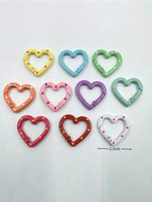 1/5/10 pièces Porte-clés en forme de cœur et de cercle de couleur aléatoire avec anneau ressort et fermoir mousqueton. Convient pour des scénarios comme leDIYe, la fabrication de bijoux, les accessoires scolaires et automobiles, la décoration, pour les passionnés d'artisanat, les créateurs de bijoux, les étudiants et les propriétaires de voitures