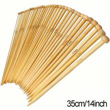 36pcs Bamboo Knitting Needle Set With Ergonomic Grip Handles, 13.7" Single Point Needles In Sizes US 2-10 (2.0-10.0mm), Ideal For Beginners And Adults, Perfect For Sweaters, Socks, Shawls And Scarves - 彩色 - 查看 13