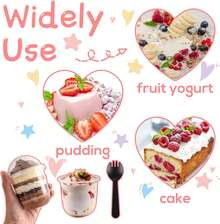 100 Pack Plastic Dessert Cups With Dome Lids (No Hole) And Sporks, 8oz/12oz/16 Oz Clear Disposable Fruit Cups With Lids, Disposable Clear Parfait Cups, PET Crystal Clear Cups, Snack Bowls For Parties For Yogurt Parfait Ice Creams Pudding Cakes Appetizers, Fruits, Mousse - 12oz(360ml) - 查看 8