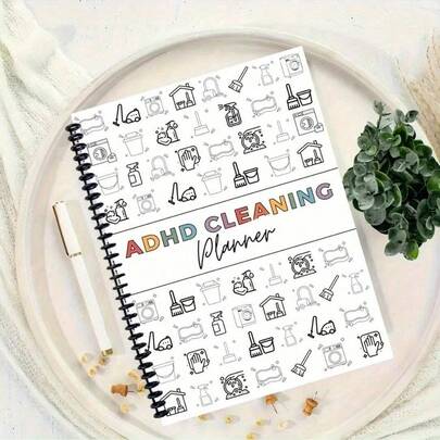 1pc Attention Deficit Hyperactivity Disorder Cleaning Plan Package - Home Organizer, Including Weekly, Monthly, And Yearly Checklists, Organizing Tips, And Household Chore Charts For Adults 5.5x8.3in