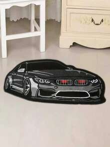1 pieza Alfombra con diseño de coche, diseño de coche en blanco y negro con decoración cromada, alfombra de estilo Ins, alfombra versátil y creativa, adecuada para dormitorio, sala de estar, decoración del hogar, alfombra de sala de estar, decoración de dormitorio, alfombra pequeña, alfombra de moda creativa, alfombra de sala de estar, alfombra pequeña de sala de estar, alfombra de dormitorio, alfombra de exterior, alfombra lavable - Multicolor - Ver 6