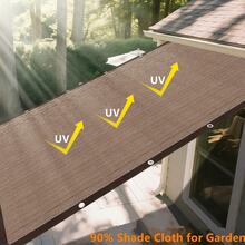 1 件棕色花园遮阳布，85% 网眼防水布带索环遮阳布，采用高密度聚乙烯 (HDPE) 透气材料和隐私保护，凉亭替换遮阳罩天篷隐私屏幕，用于带索环的遮阳布