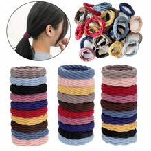 Wetopkim 20pcs/Mixed Hair Scrunchies, Non-Slip Seamless Hair Accessories, Suitable For Thick Curly Hair, Lightweight With Excellent Elasticity, Stretchable Solid Color Casual Fabric