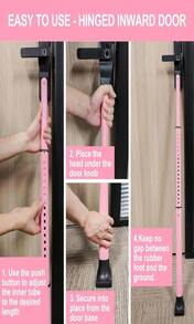 AceMining Upgraded Door Security Bar &Amp; Sliding Patio Bar, Heavy Duty Stoppers Adjustable Jammer For Home, Apartment, Travel (2 Pack,White)