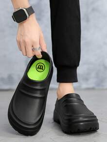 1 Pair Extra Large Size Men's Waterproof, Anti-Slip, Oil-Resistant, Durable Work Shoes For Kitchen, Chef, Hotel, Food Factory - Black - View 5