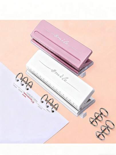 1 Pc Adjustable 6-Hole A7 Punch - Loose Leaf Accounting Paper Puncher, Suitable For Office & School Student Stationery