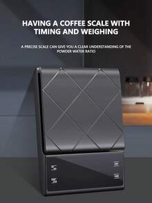 1 pieza Balanza electrónica de cocina digital de 3 kg/0.1 g - Balanza para café - Material ABS duradero - Con función de puesta a cero con un solo clic, temporizador - Múltiples unidades: g, oz, ml - Conversión con un solo clic - Botones táctiles - Pantalla LED de alta definición