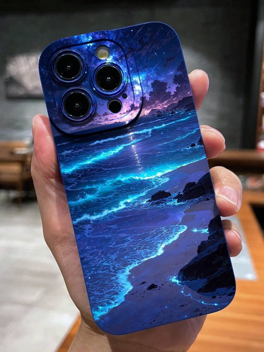Nighttime Beach With Starry Sky Pattern Phone Cases Iphone,Soft, Comfortable Feel With TPU Material,For Women's Or Men's Style.For IPhone 16,15,14,13,12,11series Suitable For IPhone Phone Case Models.Phone Cases\For Iphone Cases\Iphone 17 Cases\Iphone 17 Air\Iphone 17 Pro\Iphone 17 Promax Cases\Iphone 16 Case\Iphone 16 Promax Case\Iphone 13 Case\Iphone 15 Case\Iphone 14 Case\Phone Case Iphone 14\Iphone 16 Plus Case\Phone Case Iphone 15\Phone Case Iphone 13\Iphone 16 Pro Case\Phone Case Iphone 16\Iphone 16 Case\Fall Phone Case\Iphone 15 Promax Case\Halloween Phone Case\Christmas Phone Case.It Makes A Great Little Gift For Friends - 寶藍色 - 查看 1