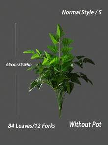 65-145厘米大型人造波斯树叶树假棕榈植物塑料龟背竹树枝热带大蕨草花束适用于家庭花园户外婚礼派对房间装饰 - 彩色 - 查看 9