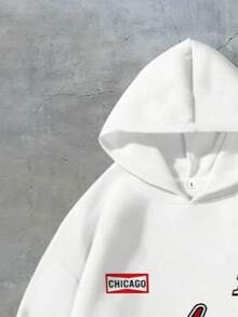 Sudadera con capucha casual para hombres, chaqueta deportiva con impresión de letras 3D de alta definición, cómoda y suave, adecuada para uso diario y actividades al aire libre