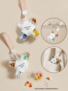 1pc Waterproof Travel Pill Case - 4 Compartments With Transparent Lid, For Daily Medication, Vitamins, Supplements Storage - Compact Portable Pill Box For Travel, Home, Office, School, Home Medicine Management, Secure Latch Design, Durable Structure, Dedicated For Health-Conscious Users