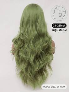clouder 绿色超长卷发假发 30 英寸角色扮演假发万圣节圣诞节假发优雅柔软哑光头发松散卷发休闲外出街头朋克假发摇滚假发蓬松自然酷女孩合成耐热纤维假发适合女性日常派对假发音乐节假发前卫学院风格假发现代时尚哥特式假发 - 綠色 - 查看 3
