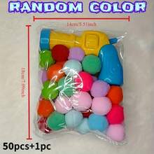 20pcs Silent Elastic Balls Plush Ball Launcher, Interactive Cat Toy, Automatic Ejection Pet Toy, Bite-Resistant Plush Ball Pet Training Toy, Cat Supplies, Dog Accessories