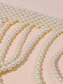 Vintage Palace Style Handmade Beaded Multi-Layer Simple Solid Color Design Moroccan Bridal Wedding Dress Maxi Necklace Accessory