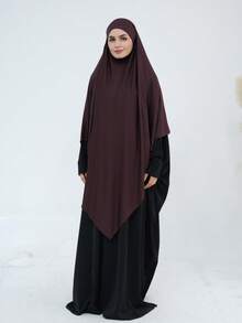1pc Plain Jersey Oversize Tie Shawl, Convenient Hijab For Women, For Daily Wear With Abaya For Dress - Multicolor - View 17