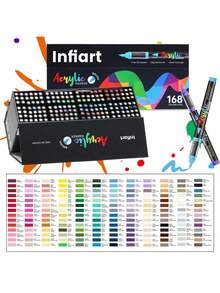 48/60/80/120/168/240 Ensemble de stylos marqueurs acryliques de couleur, emballage magnétique, pointe de stylo souple, avec système de contrôle d'encre automatique, graffiti puissant et couverture de coloriage, convient aux artistes, aux loisirs créatifs, à la canevas, au bois, au verre, aux rochers et aux tissus, très adapté pour la rentrée scolaire !