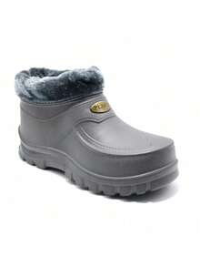 Scarpe invernali antiscivolo con fodera in pile, stivali da pioggia/neve impermeabili e corti per l'inverno - Grigio - Visualizzare 4