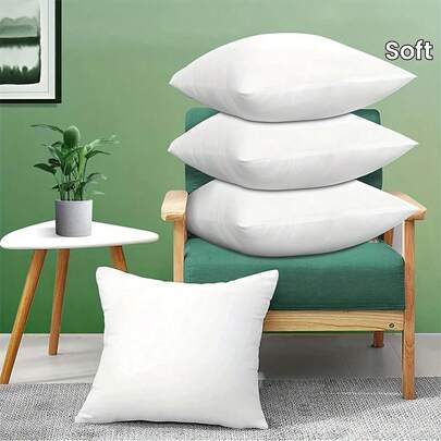 4 Stücke 45x45 cm Outdoor Kisseneinsätze, weiße Polyester Dekorative Kissen Kerne, geeignet für Innen- und Außenbereich, Garten, Strand und Camping