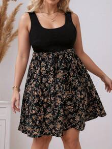 Women's Floral Print Dress Summer Sleeveless Off-Shoulder Maxi Dress Casual Split Chiffon Elegant Ladies Plus Size Boho Dress