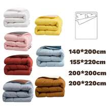 1PC dicke Decken Doppelfarbige Decken Puzzle Polstern gefüllt fest 400GMS Maschinenwaschbar super weich Ganze Saison Gebrauch Geschenke geeignet für Hotels Studenten Schlafzimmer usw. - Dunkelblau + Hellblau - Übersicht 3