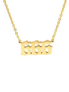 1 Miếng Thép không gỉ May mắn Số Dây chuyền , Đơn giản Châu Âu và Châu Mỹ Phong cách , 18K Thép Titan 111-999 Số Vòng cổ mặt dây chuyền , Không giới tính Cặp đôi Phụ kiện - Vàng - Xem 8